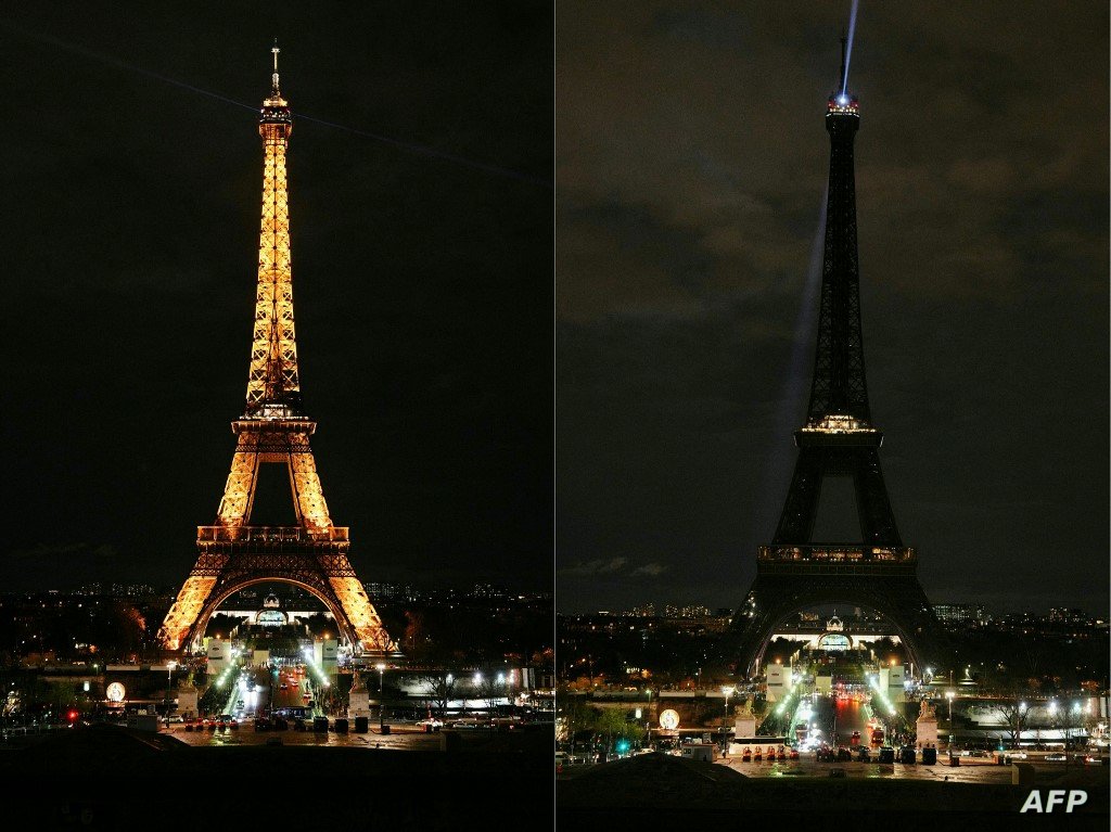 COMBO-FRANCE-ENVIRONMENT-CLIMAT-EARTH HOUR
