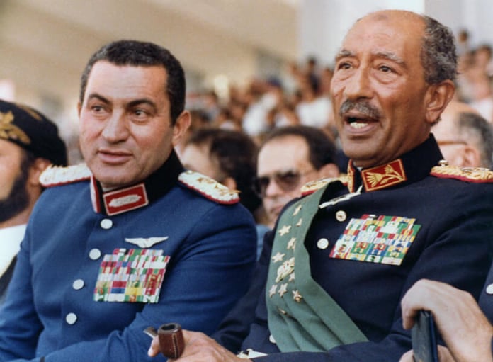 Hosni Mubarak then vice president of Egypt