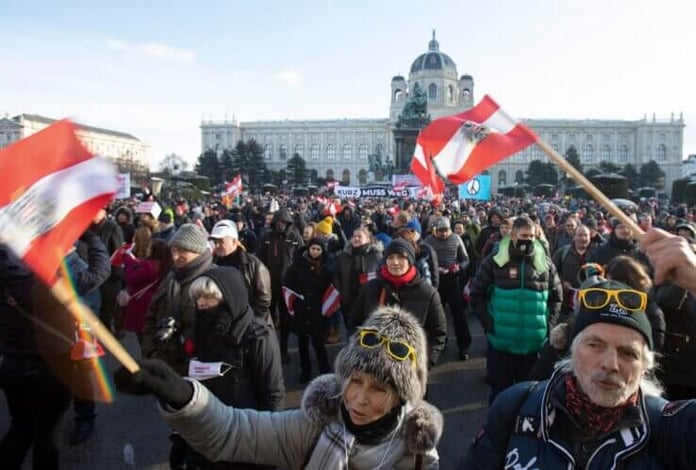 Protests in Vienna Austria