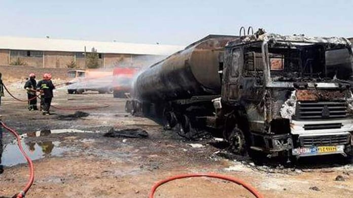 A gas tanker exploded on the Iran-Afghanistan border