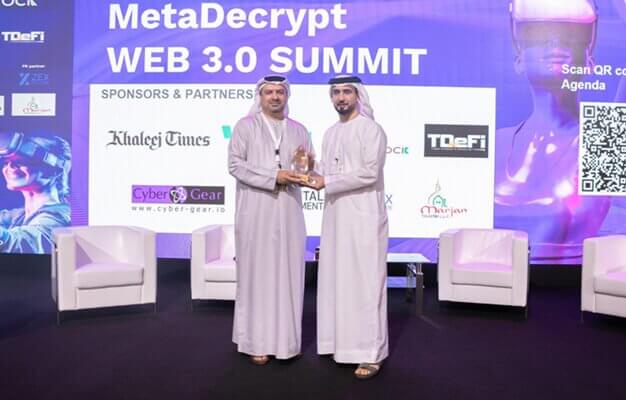 MetaDecrypt Summit 2022 Dubai Awards Blockchain Evangelist of Dubai Dr Marwan Alzarouni