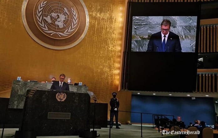 Aleksandar Vucic president of Kosovo united nations address
