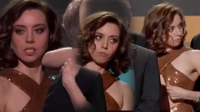 Guess that's why Aubrey Plaza looked so annoyed at the SAG Awards


