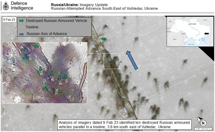 Say photos show heavy losses of Russian vehicles in Vuhledar

