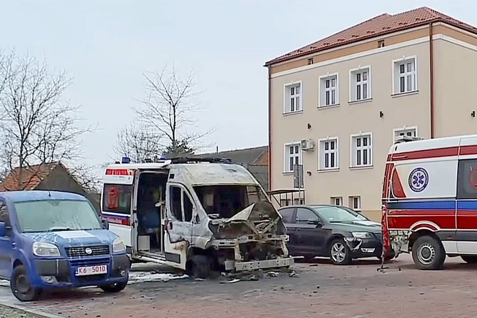Ambulances destined for Ukraine burnt down in Poland

