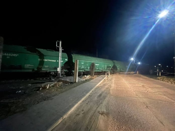 A freight train derailed in Boryspil near kyiv


