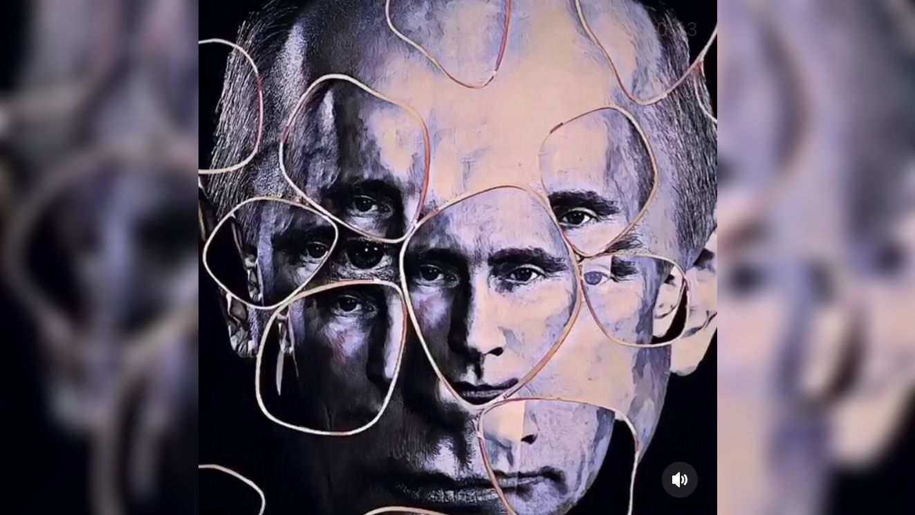 A painting with Putin's face will be auctioned in St. Petersburg