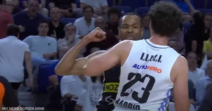 In the video, the Madrid star starts a violent fight at the top of the European basket

