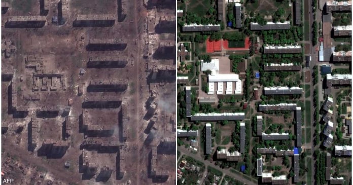 Bakhmut before and after the battles.. Great pictures from the heart of the 