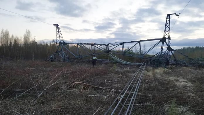  In the Leningrad region, a power line pole exploded.  Another was mined

