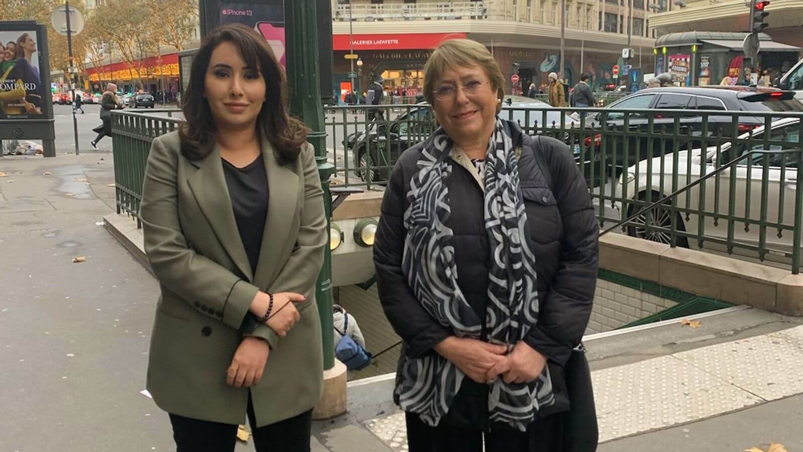 Princess Latifa met Michelle Bachelet, the United Nations High Commissioner for Human Rights, in Paris