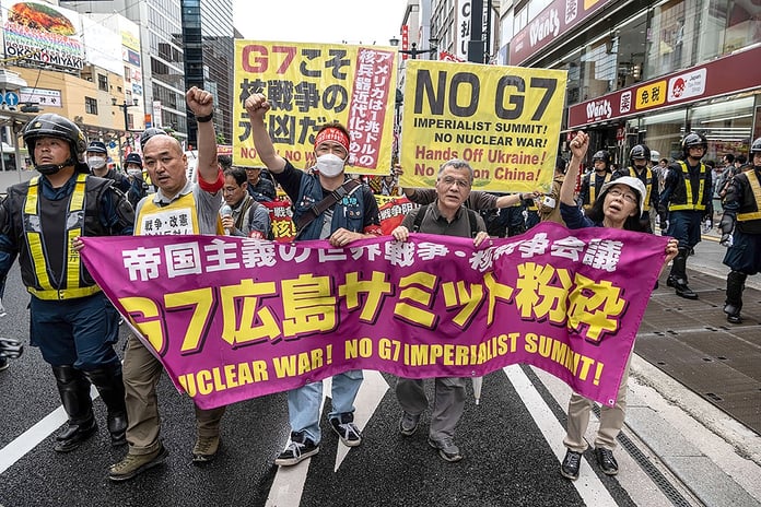 Protest against nuclear war and G7 summit in Hiroshima Fox News

