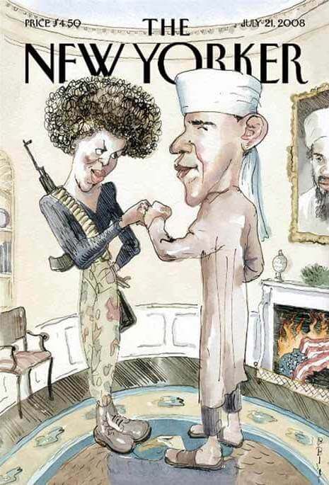 New Yorker - Brack Obama and Michelle Obam 