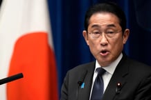 Japanese Prime Minister Fumio Kishida addresses the media during a press conference held at the Prime Minister's office in Tokyo on Tuesday, June 13, 2023