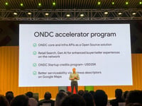 Illustration showcasing the partnership between Google and ONDC for the accelerator program, symbolizing the synergy between technology and digital commerce