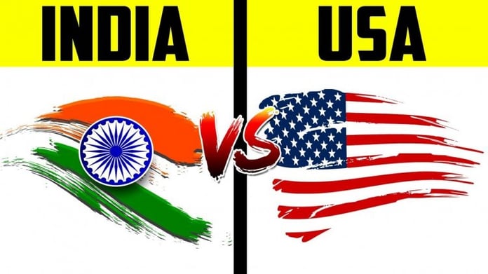A visual comparison of population between India and the United States