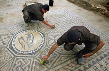 Ancient Christian mosaic near Armageddon