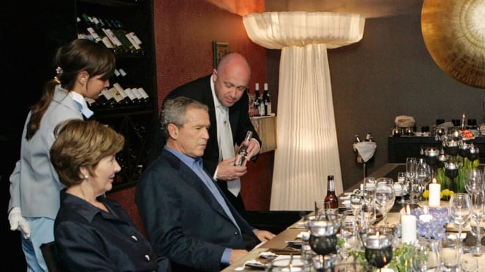 George W Bush and Yevgeny Prigozhin in Moscow