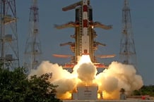 Aditya-L1 spacecraft ascending on a launch vehicle from Sriharikota space center, courtesy of ISRO via AP